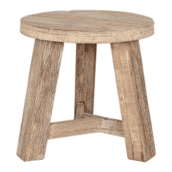 Image showing the Ibo Reclaimed Wood Round Side Table, Natural product.