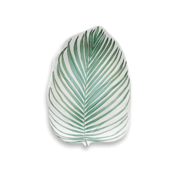Image showing the Amazon Floral Melamine Leaf Side Plate/Platter, D23cm, Green product.