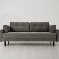 Image showing the Model 04 3 Seater Velvet Sofa, Elephant product.