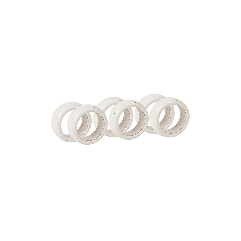 Nordic Set of 6 Napkin Rings, D4.5cm, Vanilla