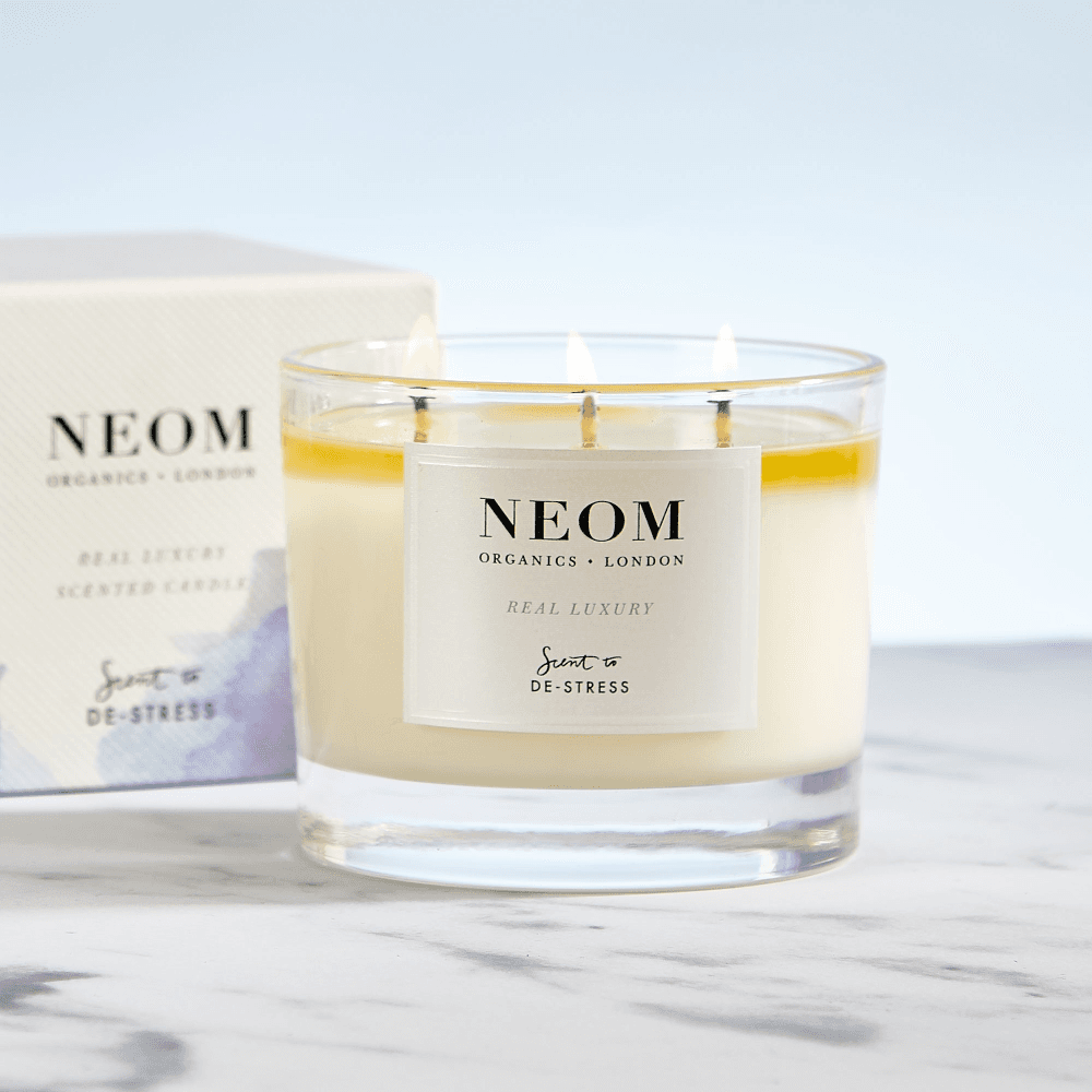 Scent to De-Stress 3 wick scented candle, White