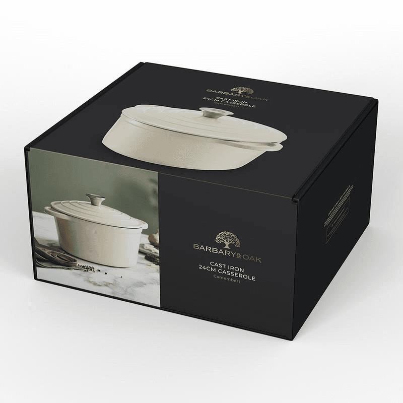 Cast Iron Round Casserole, 24cm, Cream