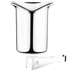 Image showing the Wine & Bar by Thomas Sandell Ice bucket with tongs, H21 x W18.3cm, Stainless Steel product.