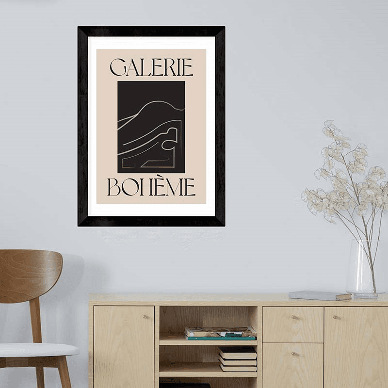 Flower Love Child La Vie Boheme Print, Black
