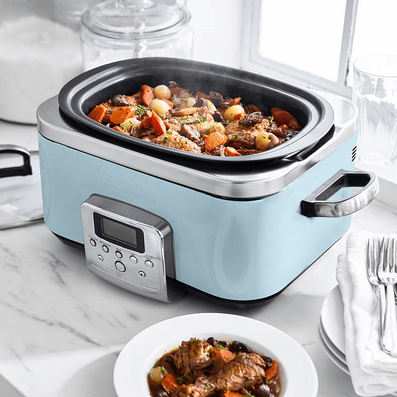 Non-Stick Slow Cooker, 6L, Blue Haze