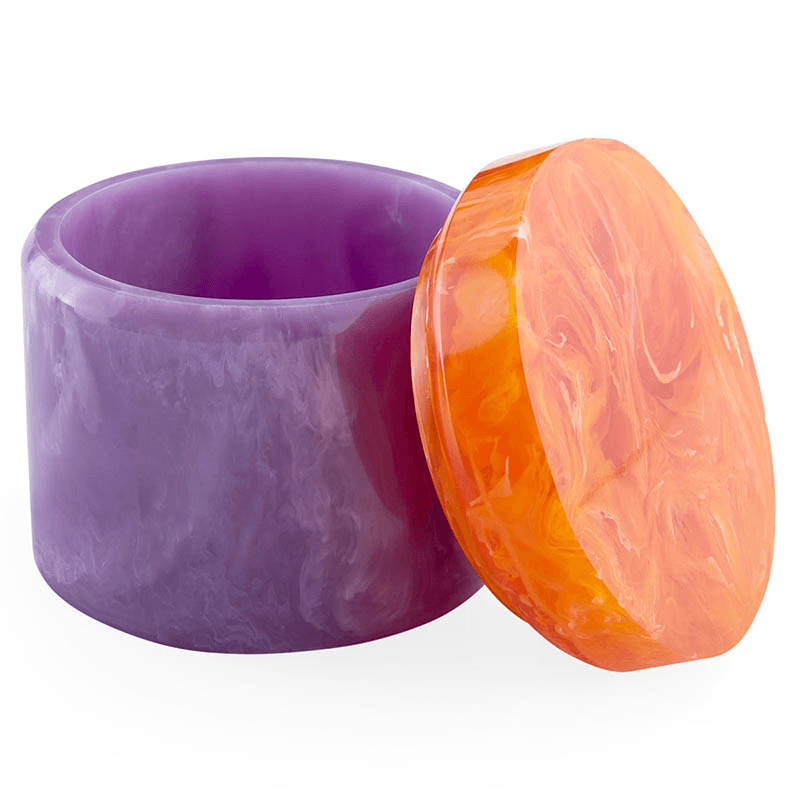 Mustique Box, D12.5cm, Purple/Orange