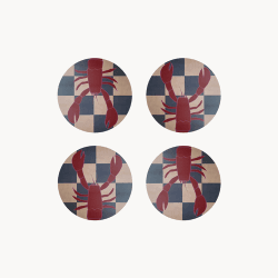 Image showing the Lobster Set of 4 Coasters, D10cm, Multi product.