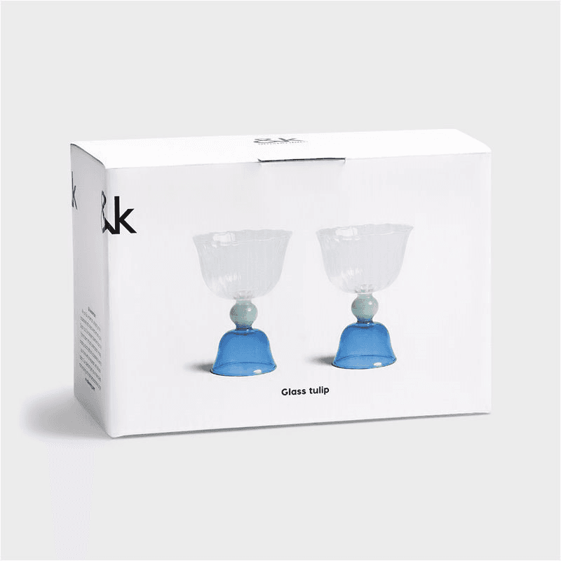 Tulip set of 2 glasses, 200ml, blue