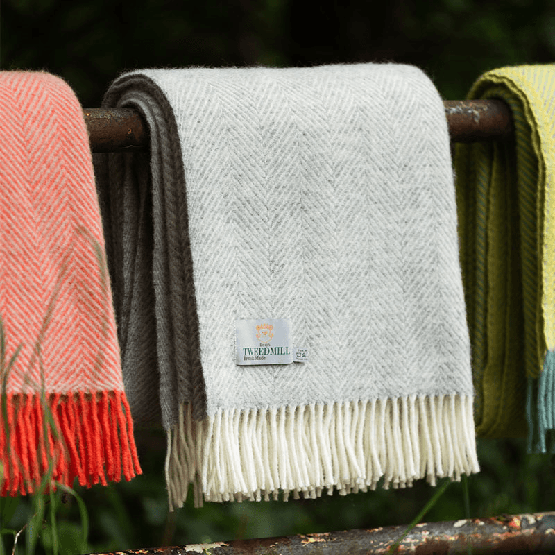 Fishbone Throw, 150 x 183cm, Silver Grey