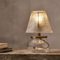 Image showing the Dimalai Recycled Glass Table Lamp, H27cm, Clear product.