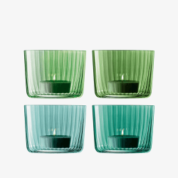 Image showing the Gems Set of 4 Tealight Holders, H6cm, Jade product.