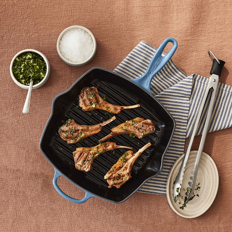 Signature Cast Iron Square Grillit, 26cm, Chambray