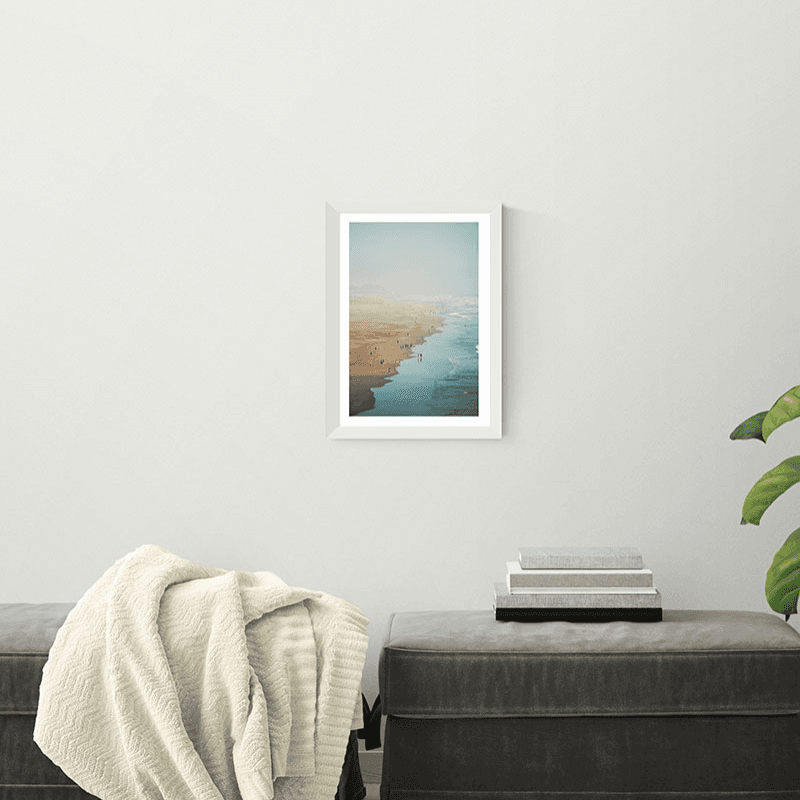 Oh Fine! Art Ocean Beach Print, A3, White Frame
