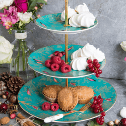 Image showing the Chelsea Collection 3 tier cake stand, Turquoise product.