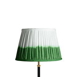 Image showing the Straight empire Shade, 35cm, green shibori linen product.