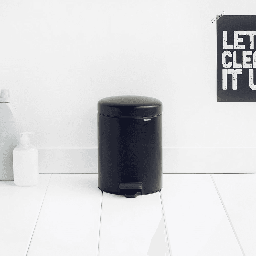 newIcon Pedal bin, 5 litre, Matt Black