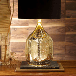 Image showing the Stellar Table Lamp, H50cm, Champagne Gold Glass product.