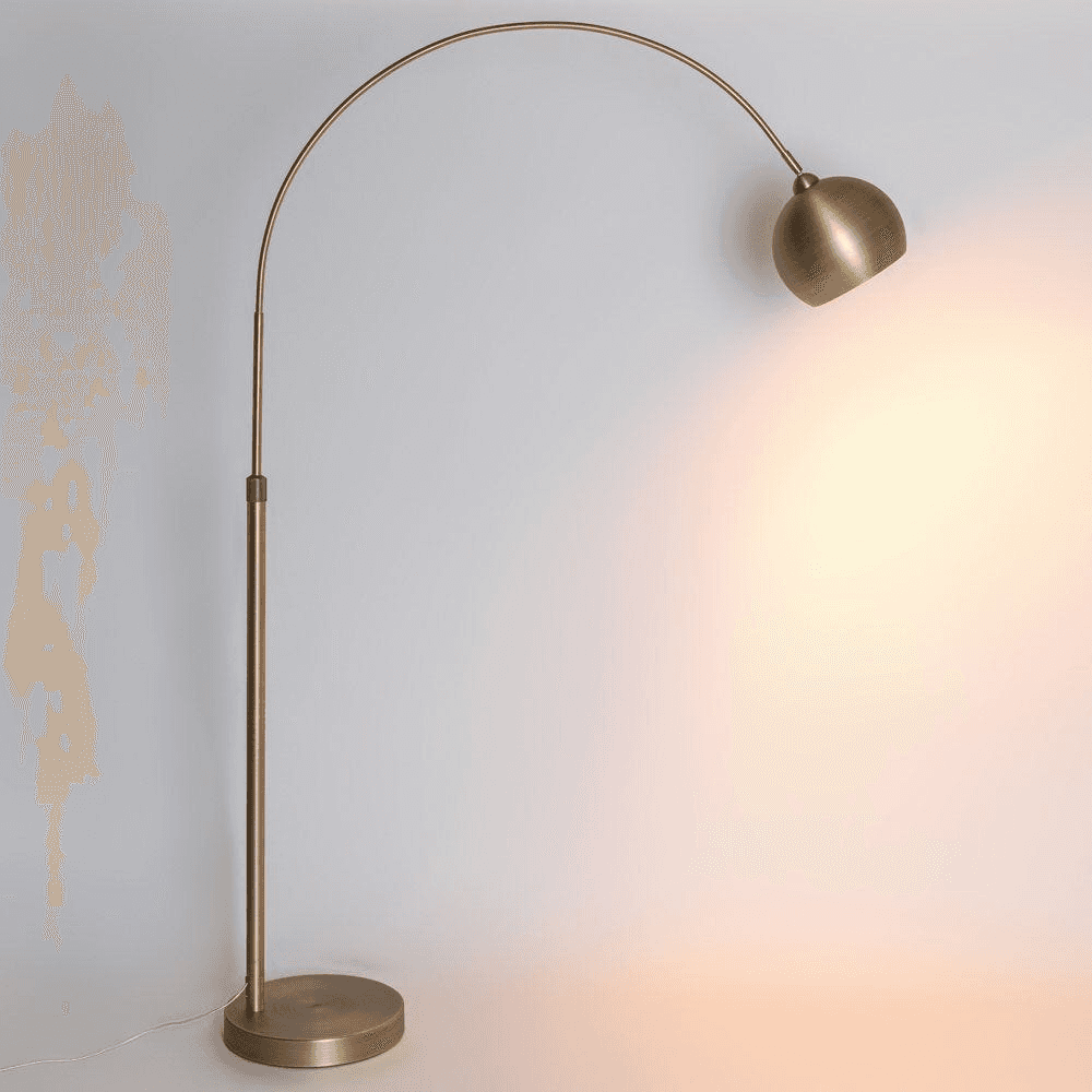 Mini Lounge Floor Lamp, H197cm, Brass