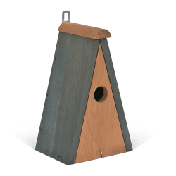 Image showing the Littleworth Pitched Roof Bird House, Olive Green product.