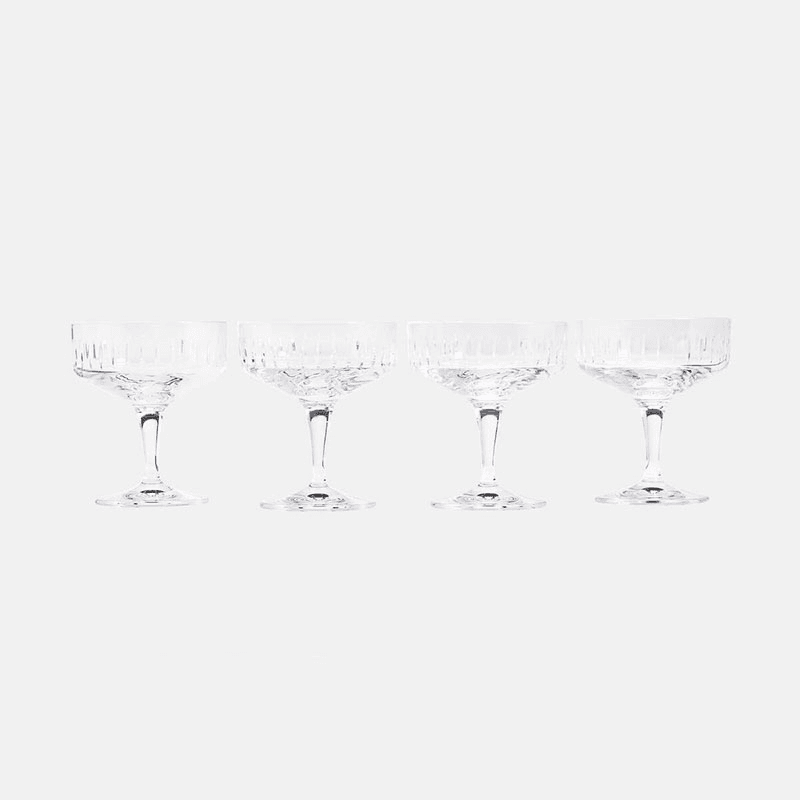 Roebling Set of 4 Champagne Coupe, 197ml, Clear