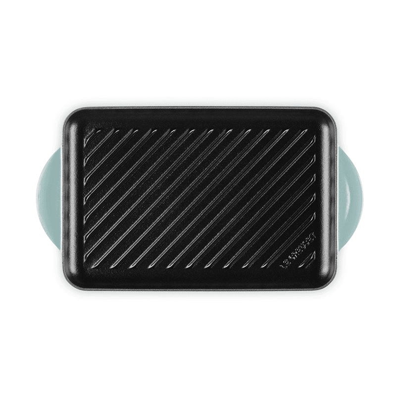 Cast Iron Rectangular Grill, 32cm, Sea Salt