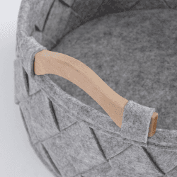 Image showing the Amy Small storage basket, 33 x 17.5cm - 7L, Grey product.