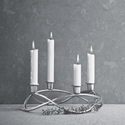 Image showing the Season candleholder, D26 x W25 x H9.60cm, Stainless Steel/Mirror product.