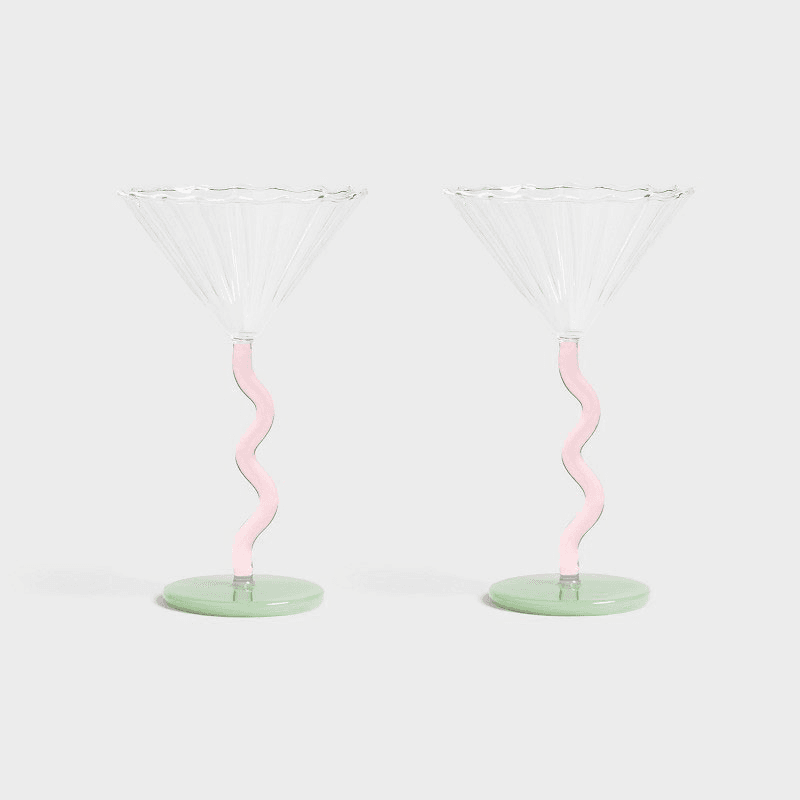 Curve set of 2 Coupes, 17 x 10 cm, multi