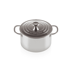 Image showing the Siganture Uncoated Deep casserole with lid, 20cm, Stainless Steel product.