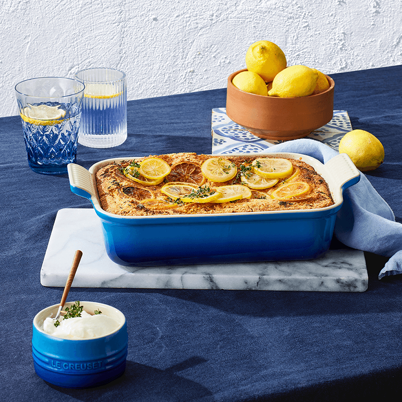 Stoneware Heritage Rectangular Dish, 26cm, Azure