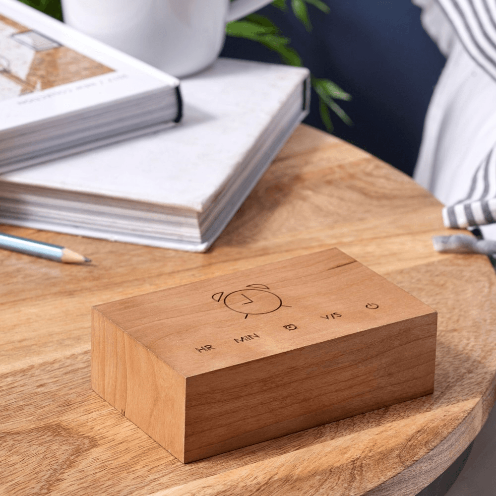 Flip Click Clock, L11.5 x W7 x H3.6cm, cherry