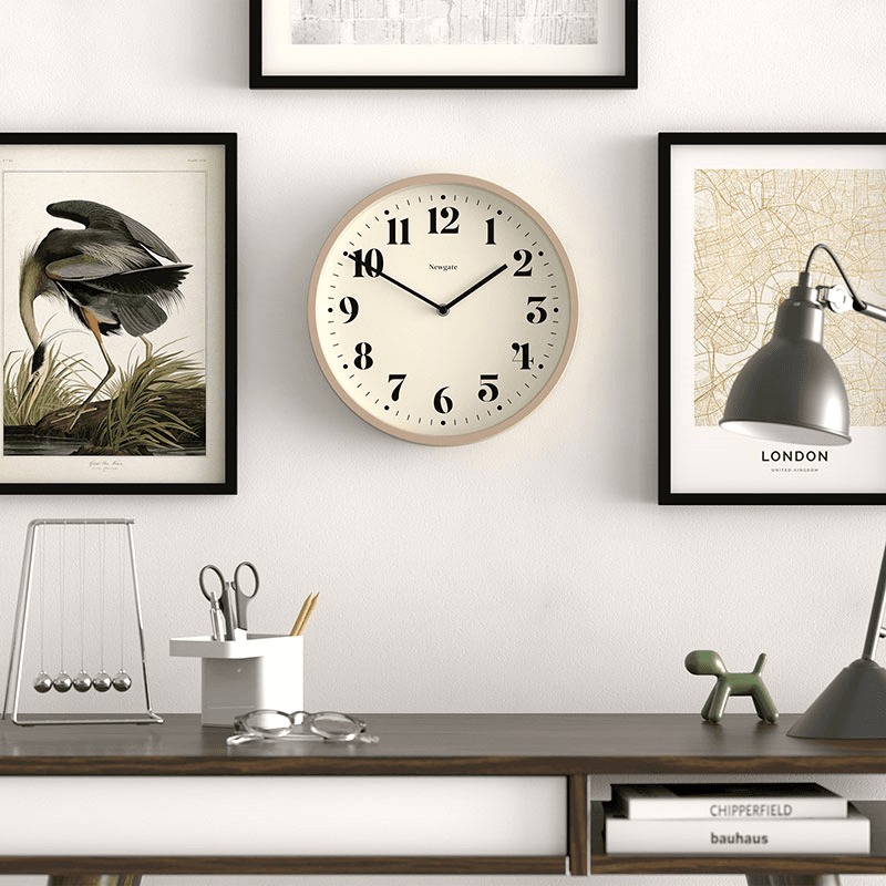 Number Four Wall Clock, D30cm, Stone