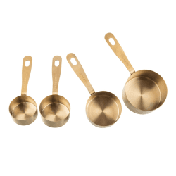 Image showing the Set of 4 measuring cups, Brass product.