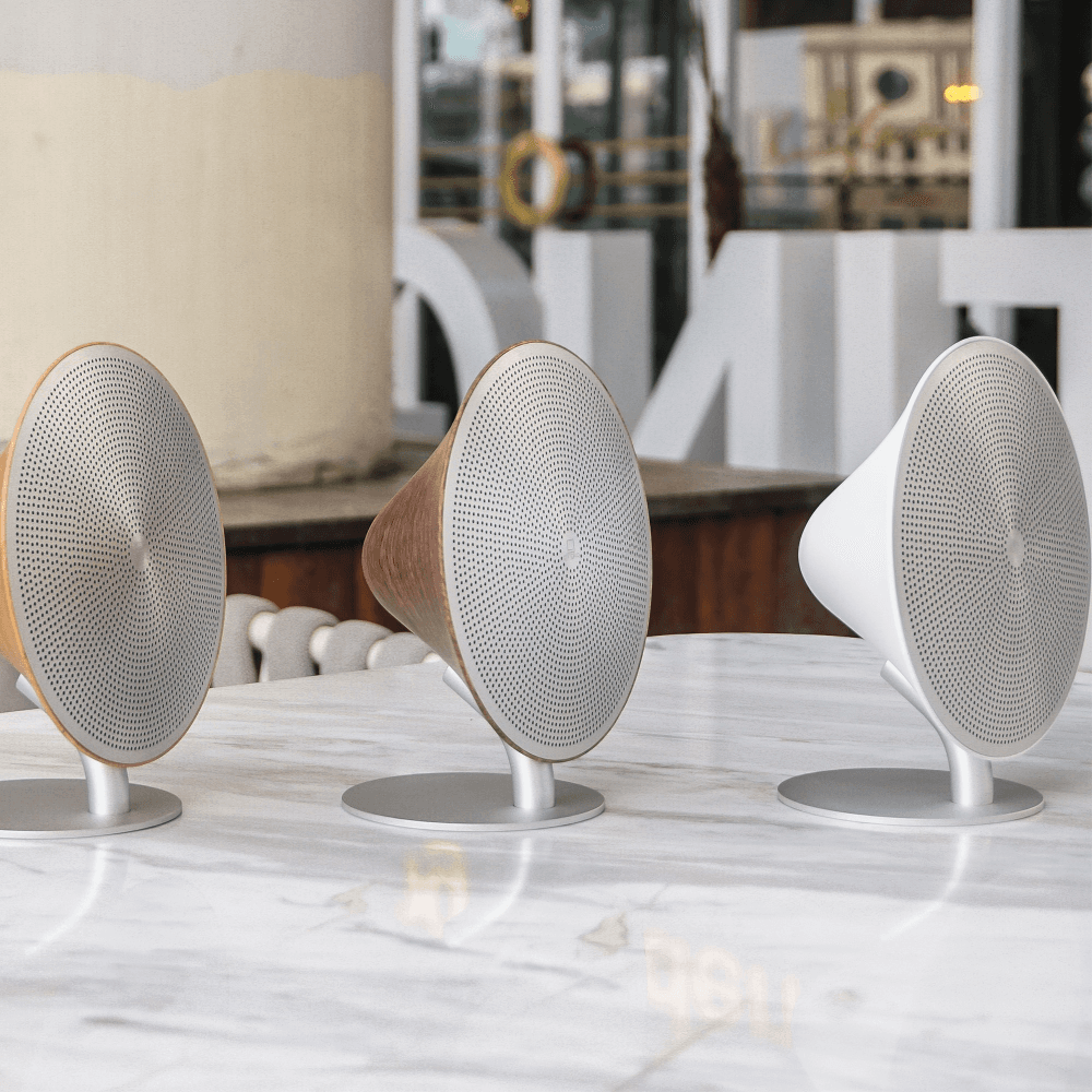 Mini Halo One Bluetooth speaker, H16 x L14 x D6cm, Matt White