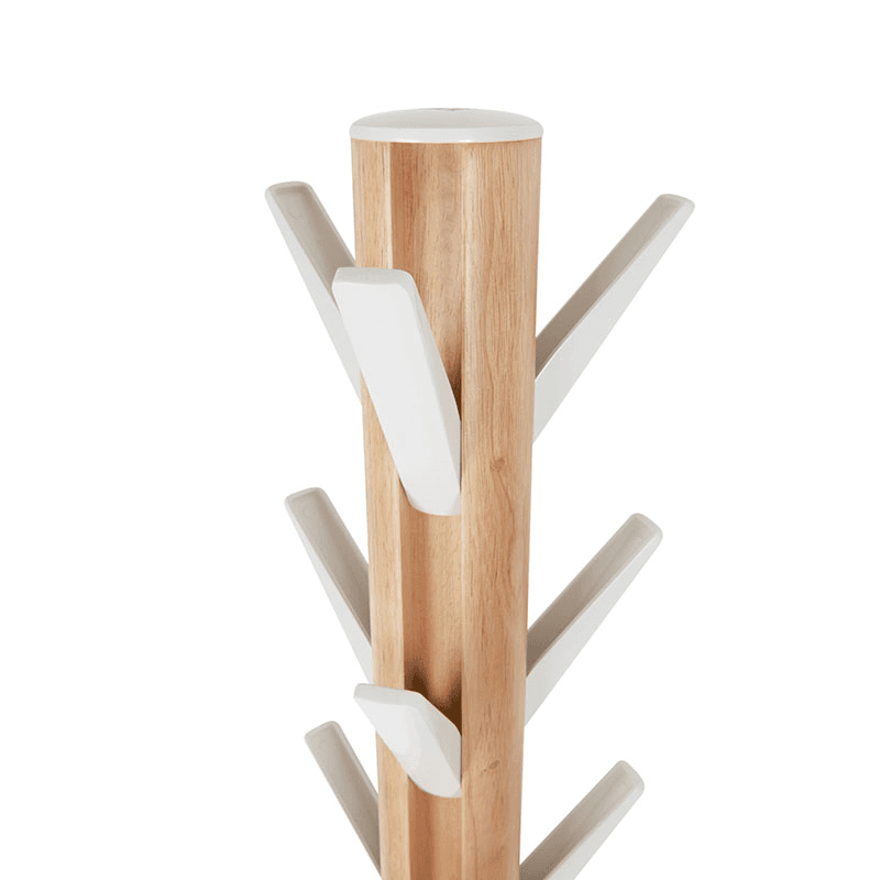 Flapper Coat Rack, H168cm, White & Natural