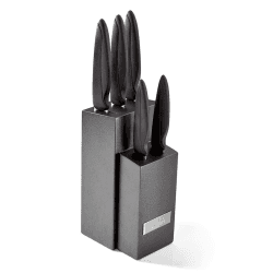 Image showing the Sabatier IP 5 Piece Knife Block Set, Black product.