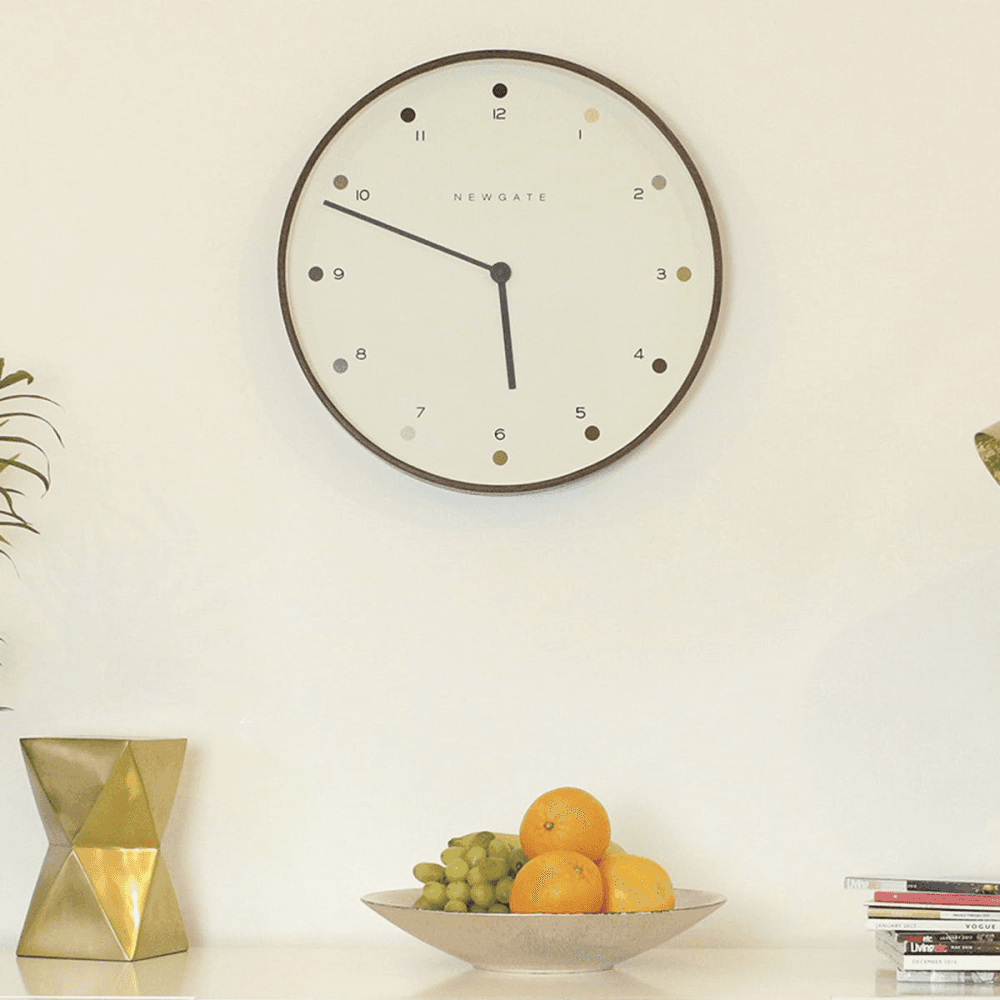 Mr Clarke Wall clock, Dia40cm, Dark Plywood Finish