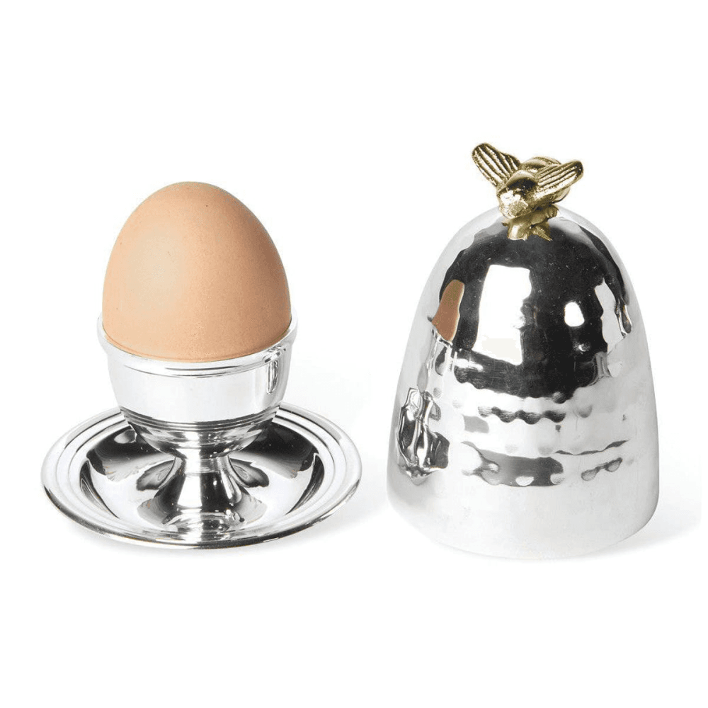 Bee Egg cup, H11 x W9cm, Silver
