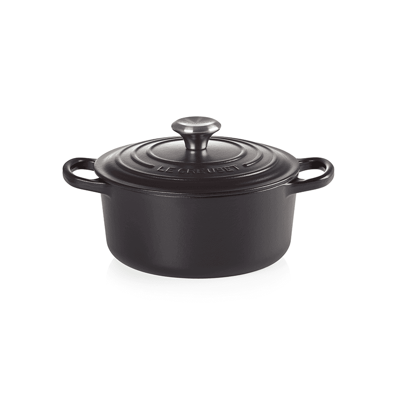 Signature Cast Iron Round casserole, 20cm - 2.4 litre, Satin Black