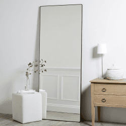 Image showing the Chiltern Rectangular mirror, H189 x W74 x D2.5cm, Black product.