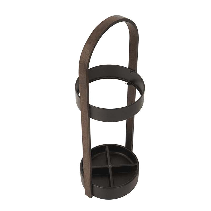 Bellwood Umbrella Stand, Black & Walnut