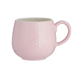Image showing the Embossed Honeycomb Mug, H9 x W8 x L13, Pink product.