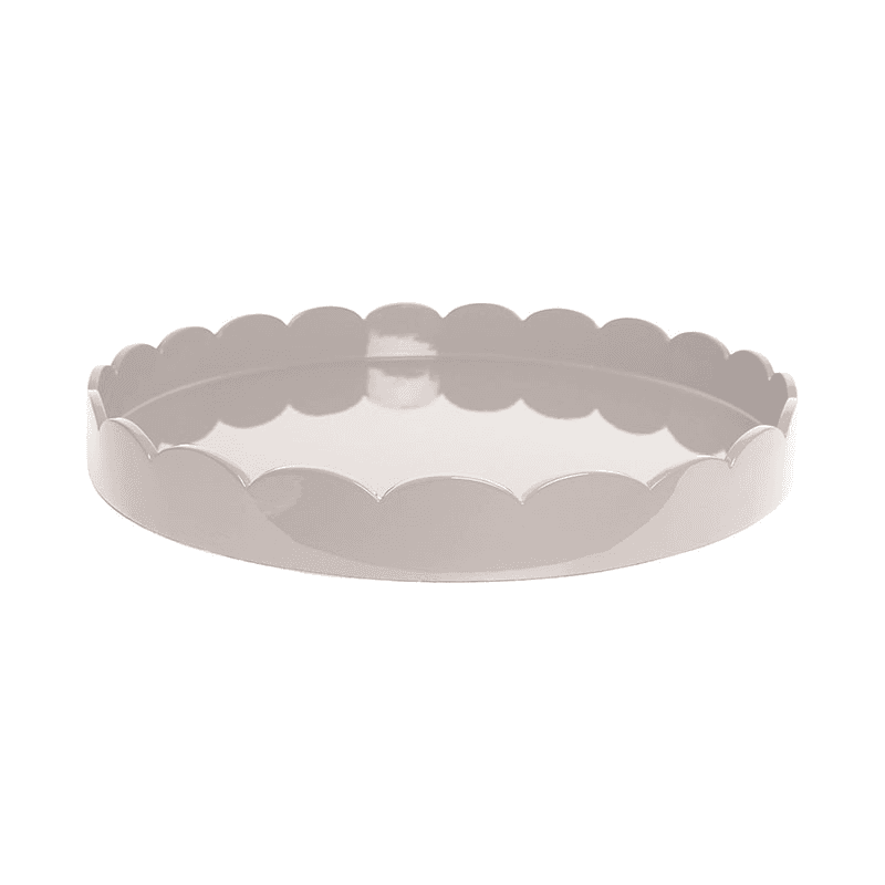Lacquered Scallop Round Tray D50cm, Cappuccino