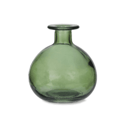 Image showing the Recycled Glass Round bud vase, H12 x Dia 11cm, Green product.