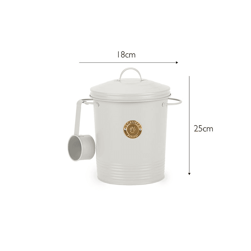 Cantina Pet Food Canister & Scoop, 4L, Light Grey
