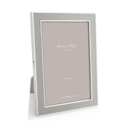 Image showing the Enamel Range Photograph frame, 5 x 7" with 15mm border, Chiffon With Silver Plate product.
