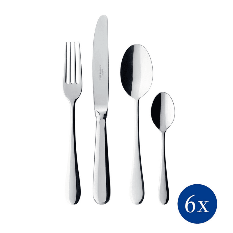 Oscar 24 piece cutlery canteen in picture box, 44 x 28 x 5cm, Stainless Steel