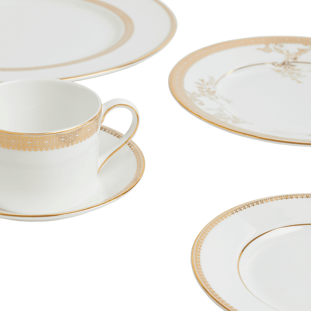 Lace 10 Piece Dinnerware Set, Gold