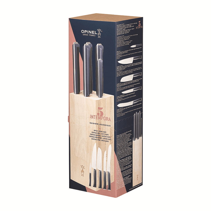 Intempora 5 Piece Knife Block, Beechwood