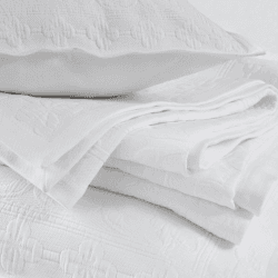 Image showing the Vintage Etienne - Cotton King bedspread, 260 x 260cm, White product.